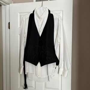 Black Paisley Vest with White Shirt